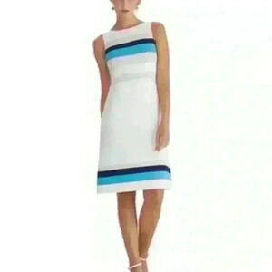White House Black Market Multicolor Striped Sleeveless Sheath Dress Size 4